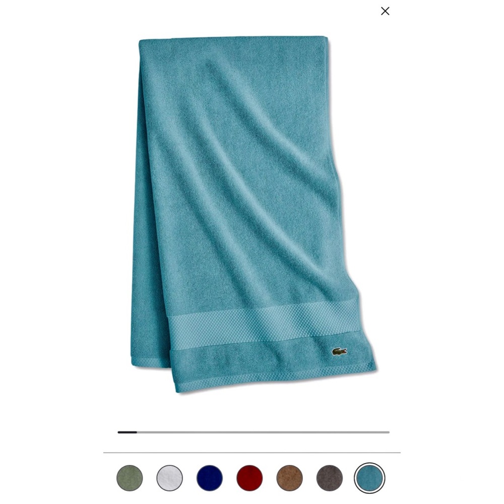 Lacoste Heritage Anti-Microbial Cotton 35" x 70” Bath Sheet-set of 2